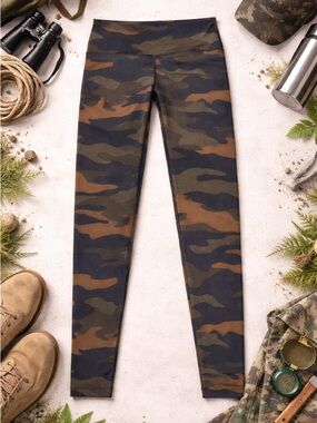 PINK VS Camo Leggings Full Length High Rise Size Small